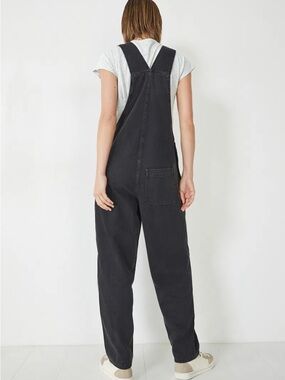 Women's Black Denim Overalls with Adjustable Straps